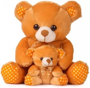 Teddy Bear with Neck Bow Color -(Brown, 40cm)